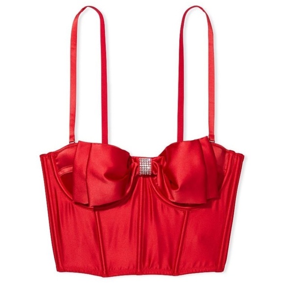 New! Victoria Secret DREAM ANGELS Cupped Bow Bra Top lipstick nwt 14370 - Picture 1 of 12